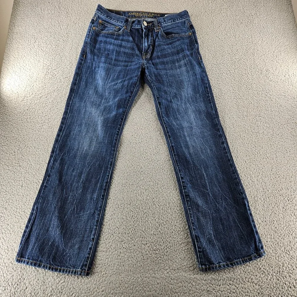 American Eagle Jeans Mens 28x30 Fits (30x29) Blue Original Bootcut Dark Wash